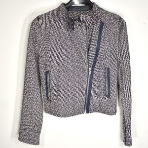 Gap Navy Wool Blazer Asymmetric Zipper XS